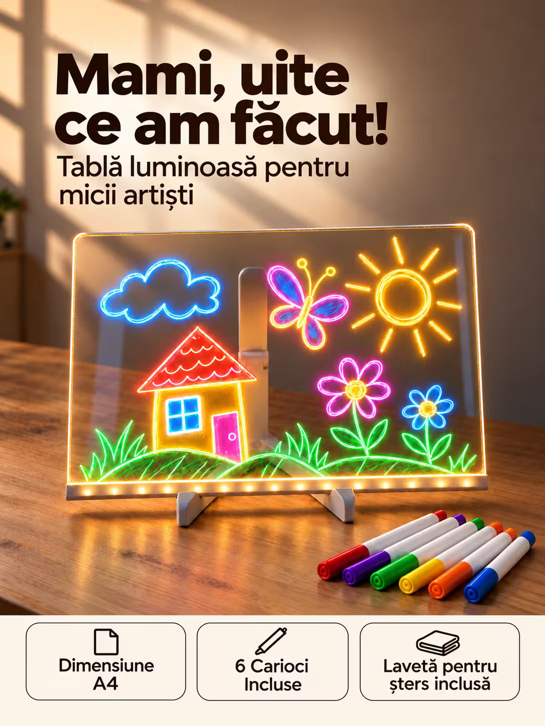 Tabla LED Kairo Desen și Scris