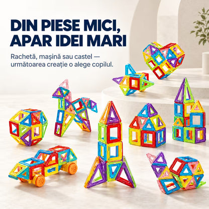 Set Inteligent de Constructie Magnetic 70 de piese